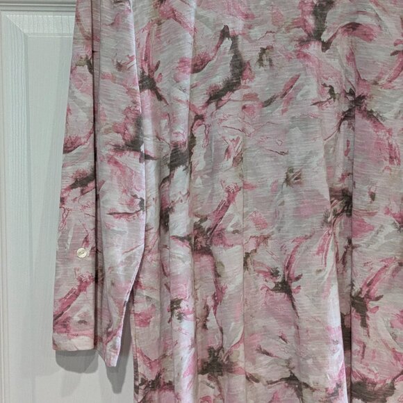 Chico's Women's Tie-Dye Scoop Neck Blouse, Pink, Size 3 (Large), 100% Cotton - Picture 5 of 10